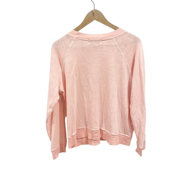 Wildfox I Love You Pink Heart Graphic Burnout Lightweight Sheer Sweater XS - Picture 5 of 7